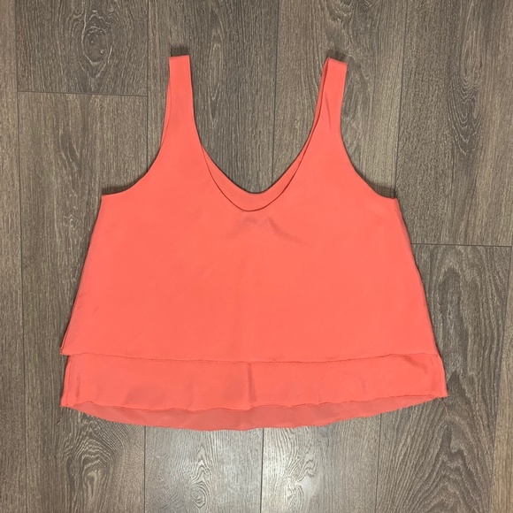 Studio by YDE Women’s Tank Top Crop Tiered  Neon Orange Coral Boho Chic Size M - Picture 10 of 12